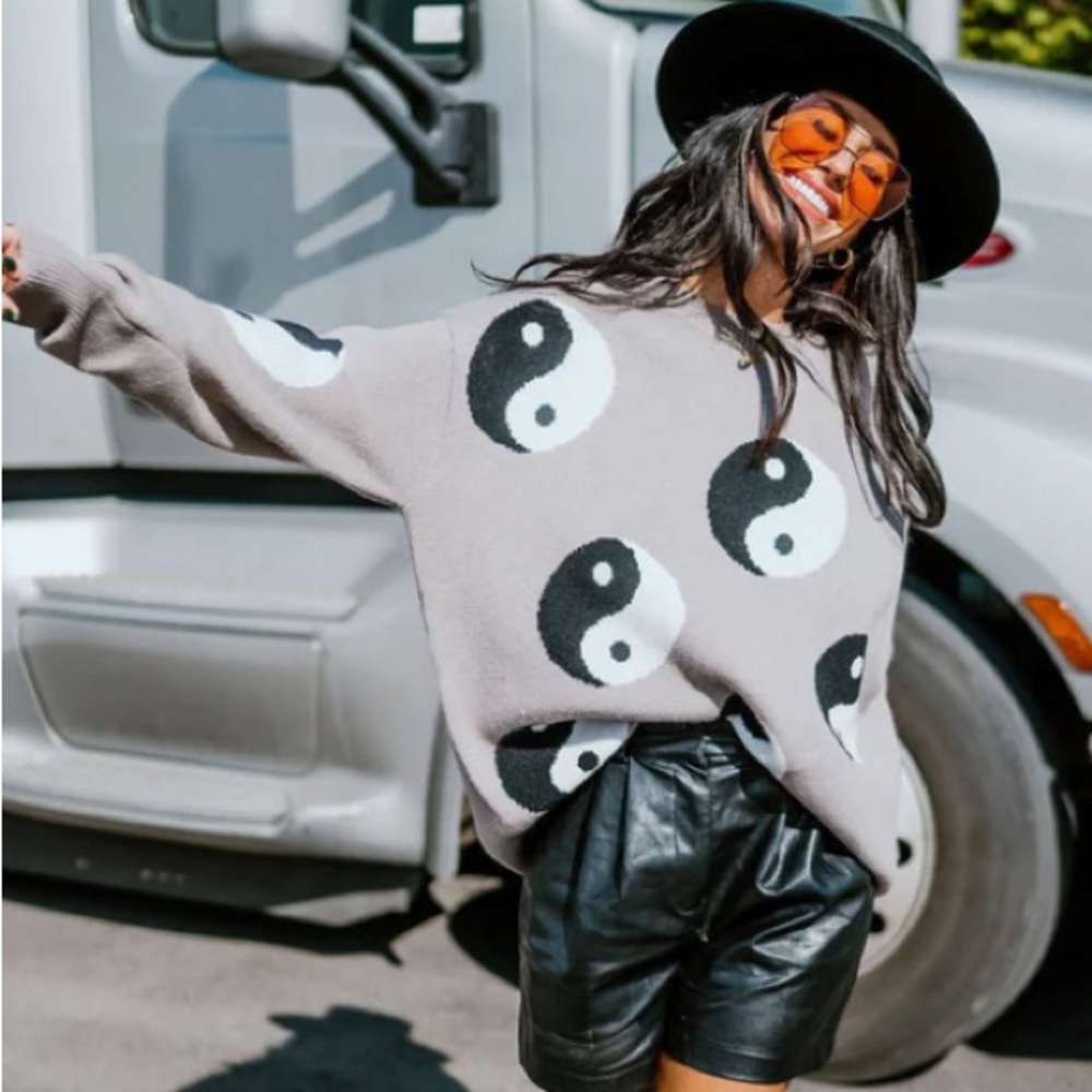 NWT Dressed In Lala Karma Queen Oversized Sweater